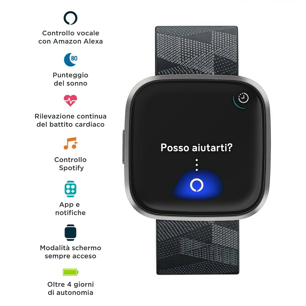 Fitbit Versa 2 Smart Fitness Watch Heart Rate Monitor Sleep Music Alexa Swim Tracker Waterproof for Gym Workout iOS Android