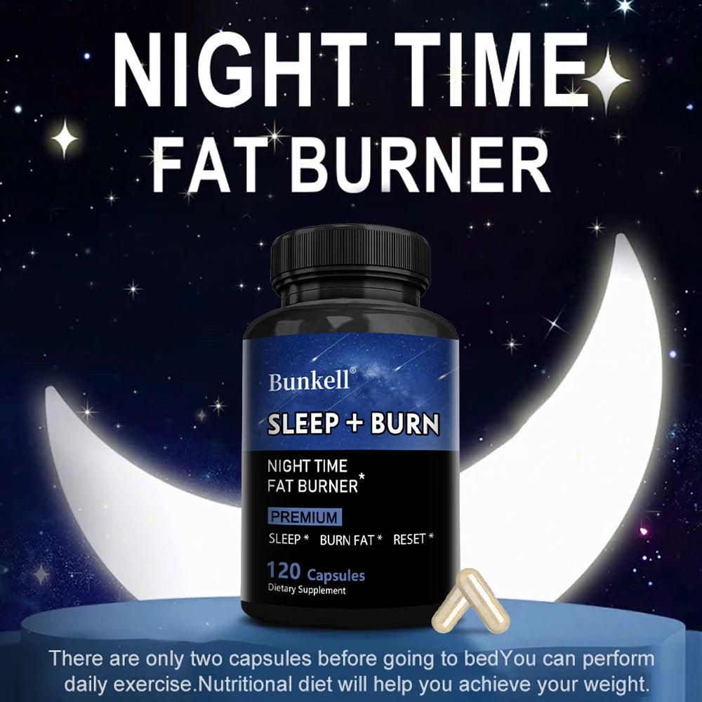 Night Fat Burner and Sleep Supplement - Boost Metabolism and Burn Fat Effectively, Weight Management, with Melatonin