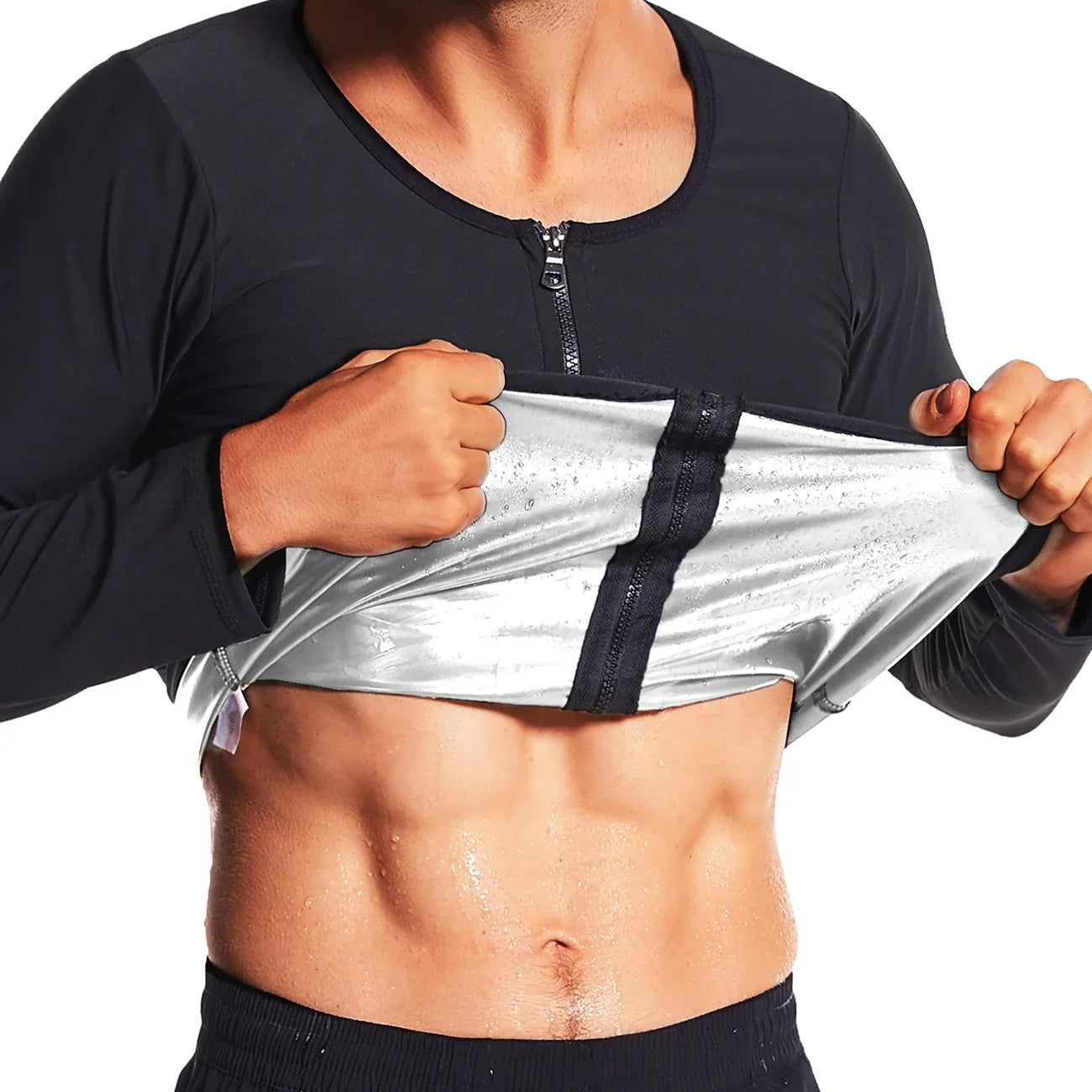 Men's Sauna Suit Shirt - Heat Trapping Sweat Compression Shirt, Shapewear Top, Gym Exercise Versatile Shaper Waist Trainer