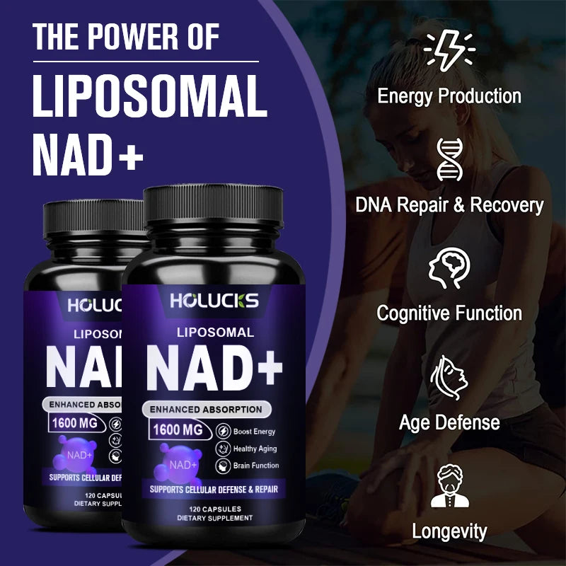 NAD+ Supplement - with Resveratrol, Enhances Cellular Vitality, Cell Repair, Anti-Aging, Antioxidant, Improves Energy, Focus