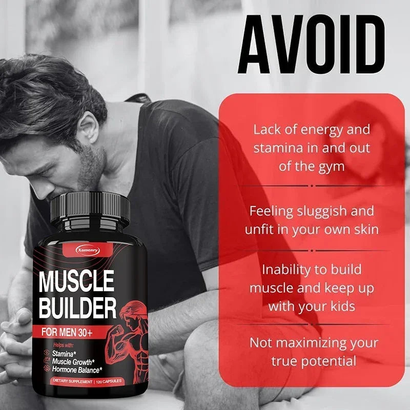 Muscle Builder Supplement - Muscle Mass Increase, Anabolic Activity Support, Muscle Development, Increased Strength