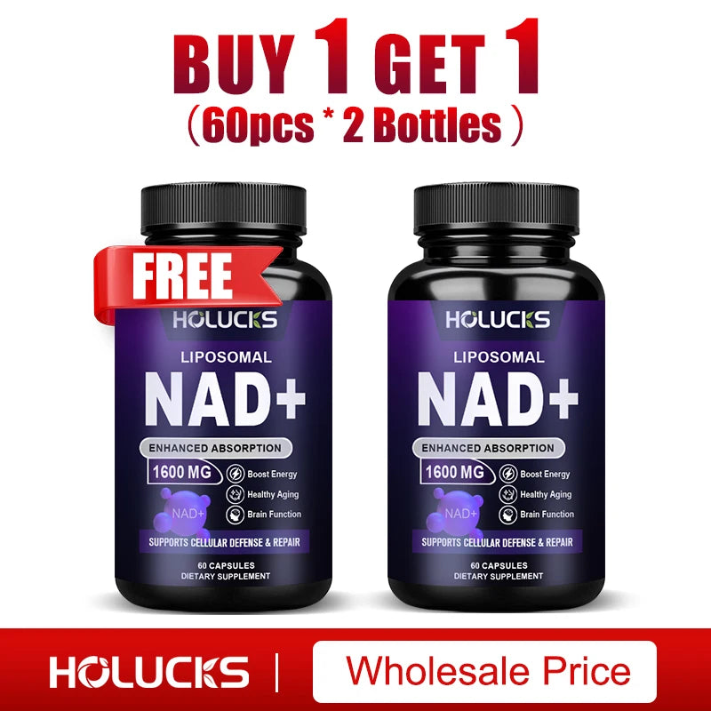NAD+ Supplement - with Resveratrol, Enhances Cellular Vitality, Cell Repair, Anti-Aging, Antioxidant, Improves Energy, Focus