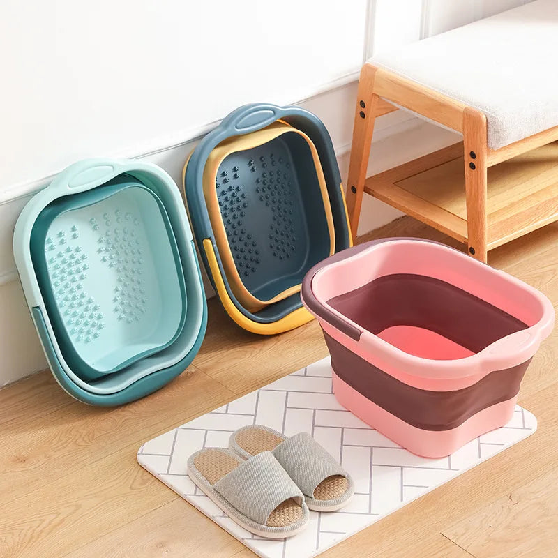 Foldable Footbath Massage Bucket Soaking Bucket Folding Basin Spa Foot Bath Bucket Household Sauna Bathtub Pedicure Bath Bathtub