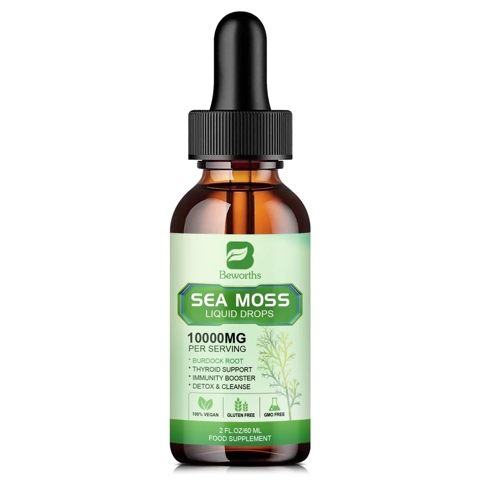 BEWORTHS Sea Moss Capsules with Burdock Root, Bladderwrack for Thyroid Joint Health Support Immunity, Gut & Energy Health