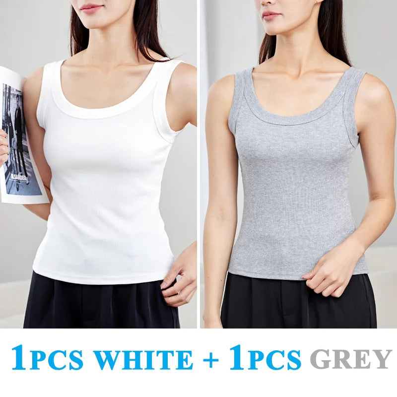 Sexy Tank Tops Women Running Sports Soft Solid Modal Screw Thread High Elasticity Slim Comfortable Vest Top Lady Girls 9 Colors