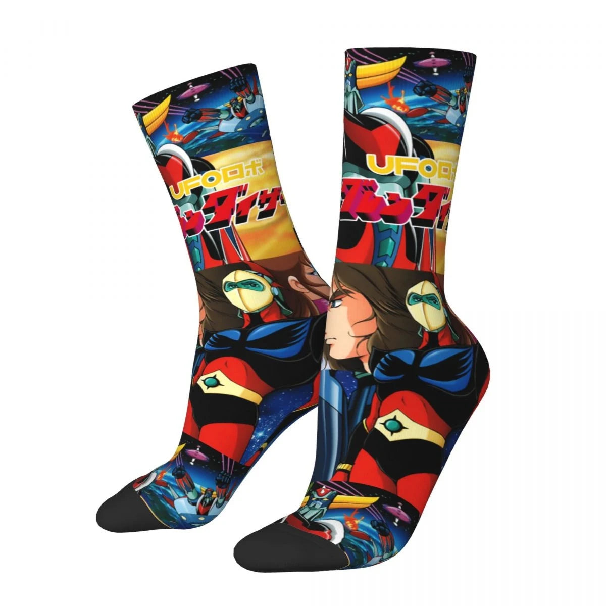 New Male Men Socks Casual Actarus Mazinger Z Manga Sock Robot Goldorak Grendizer Women's Stockings Spring Summer Autumn Winter