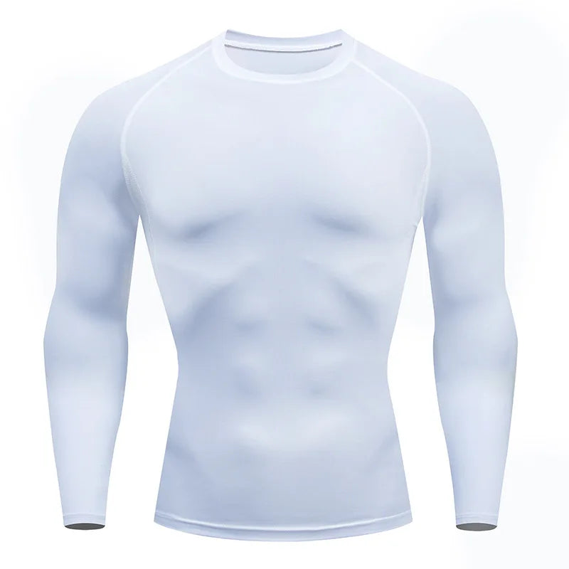 Men's Workout Compression Shirt Turtleneck Long Sleeve Rash Guard Gym Base Layer Athletic Undershirt Gear Sports Shirt