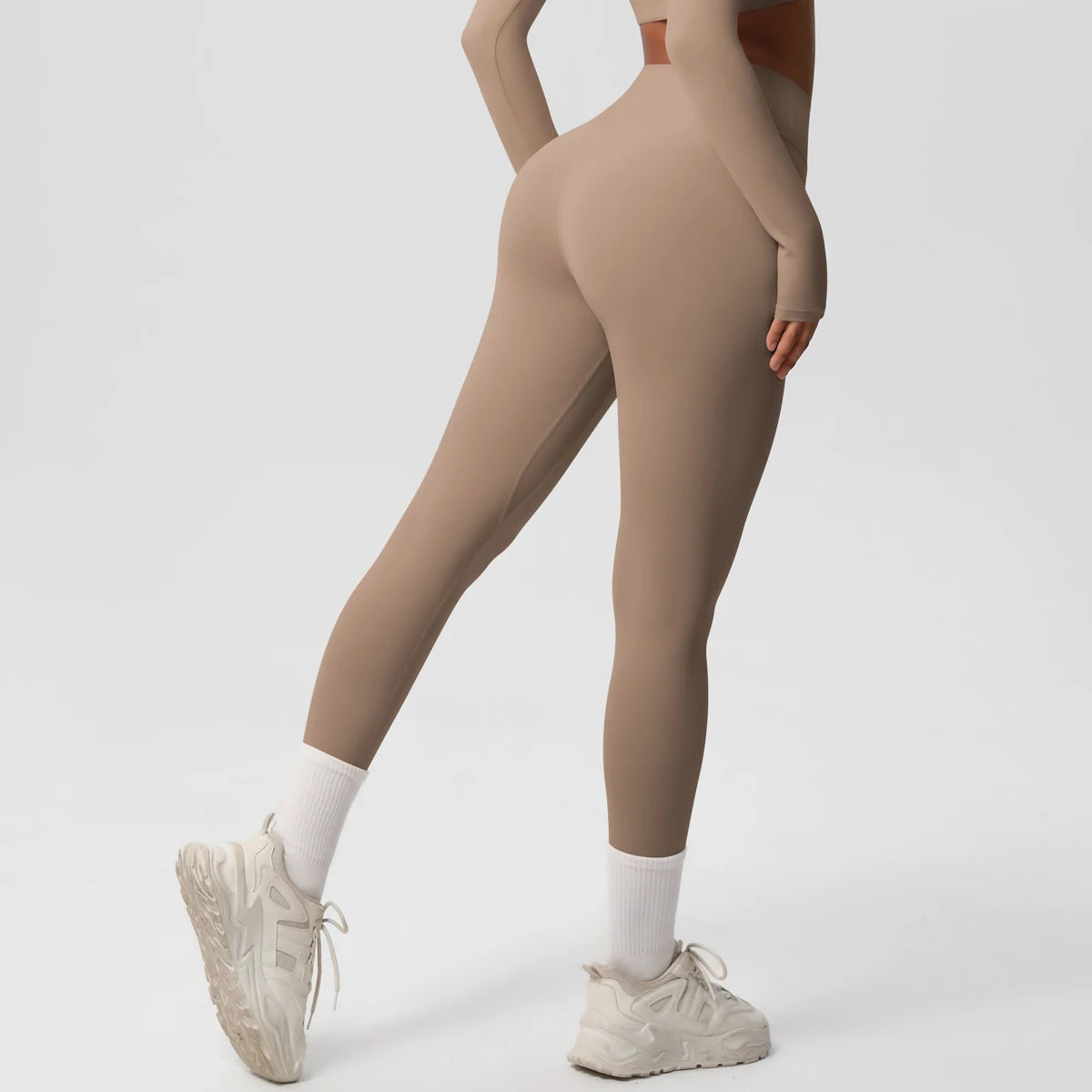 High Waisted Yoga Pants for Woman Quick Drying Solid Color Peach Butt Yoga Pants Outdoor Running Gym Push Up Fitness Pants