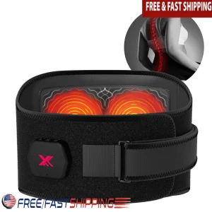 Rechargeable Heated Massage Belt Back Pain Relief Cordless Adjustable Vibration Intensity Relaxation Heating Pad USB Charge