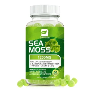 Sea Moss Gummies-Made with Bladderwrack & Burdock Root - Seamoss Supplement for Thyroid, Energy, Immune Support
