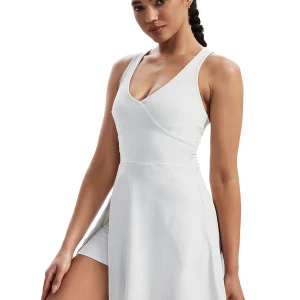 Women's V Neck Tennis Dress with Pocket Underneath